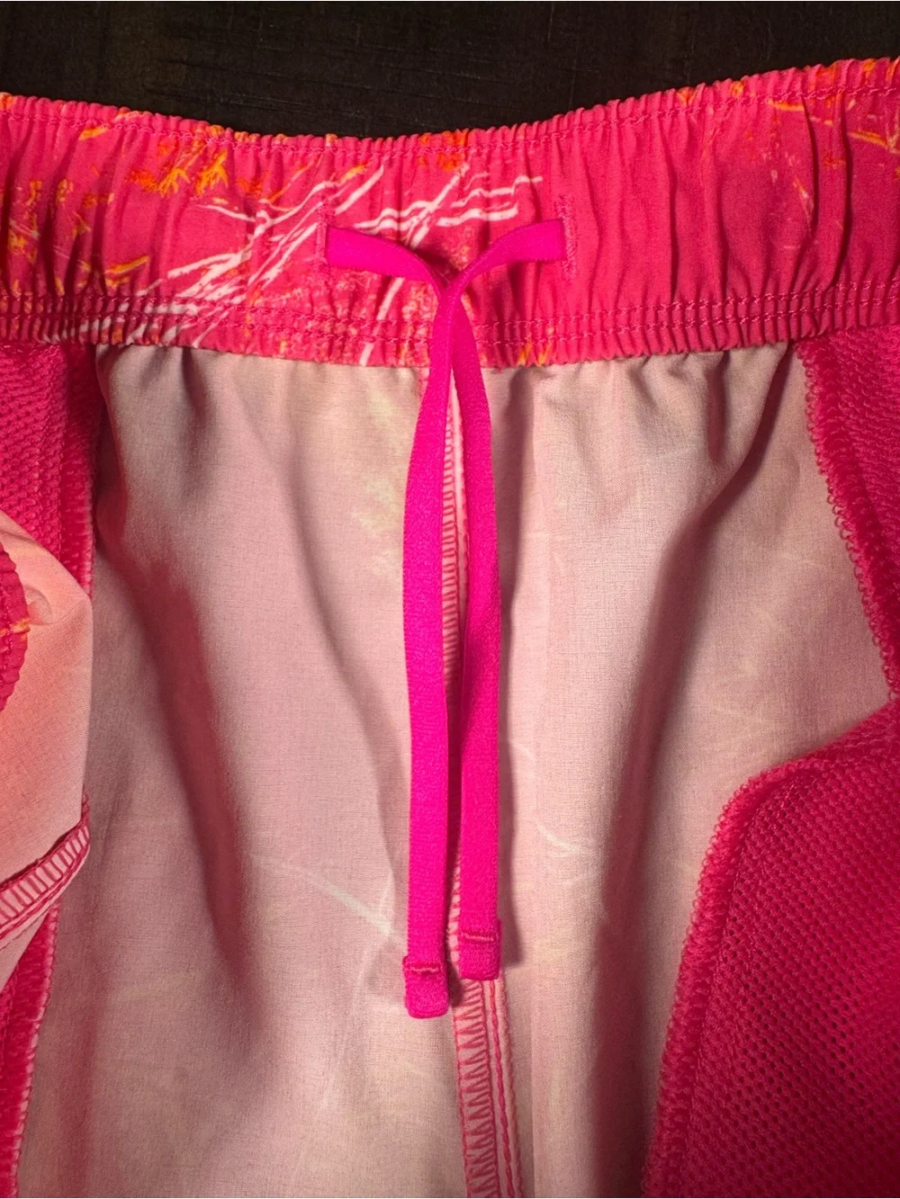 The North Face Hot Pink & Orange Printed Board Shorts
